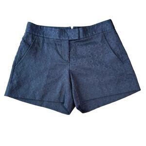 Theory Lynie Jacquard Shorts Low Rise Chino Style Mini Short Size 2 Blue
